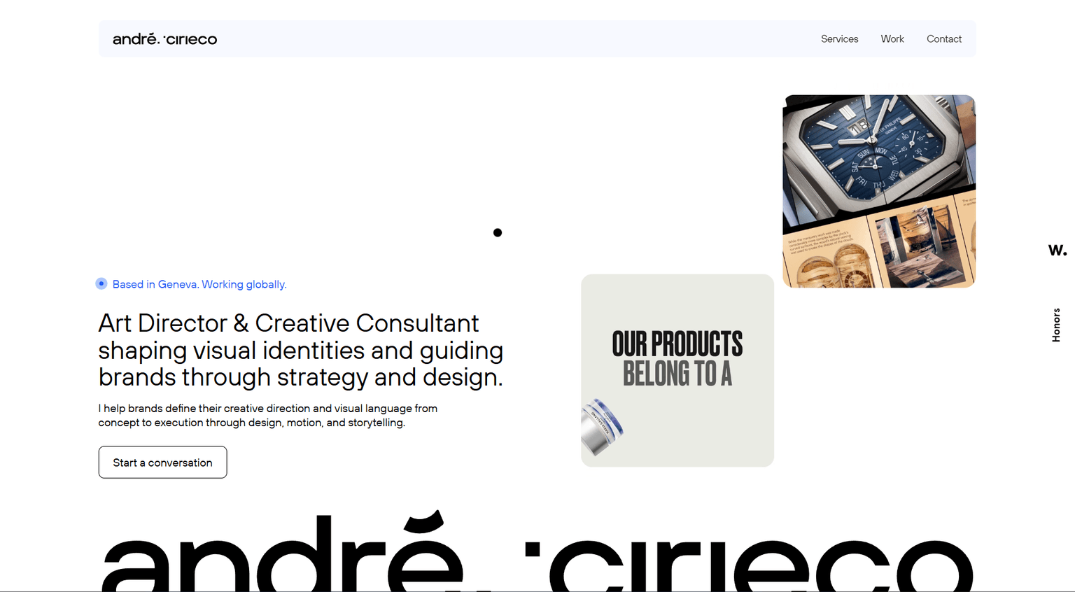 Screenshot of André Cirieco