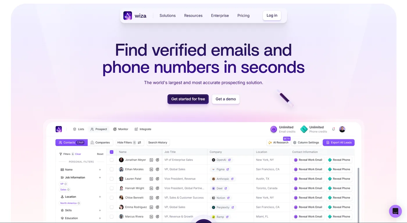 Screenshot of Wiza